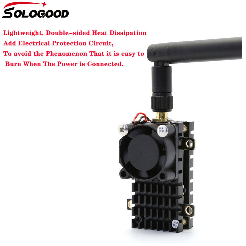 SoloGood Over 20Km Range 5.8Ghz 2W FPV Wireless Transmitter TS582000 5.8G 2000MW 8CH Video AV Audio Sender