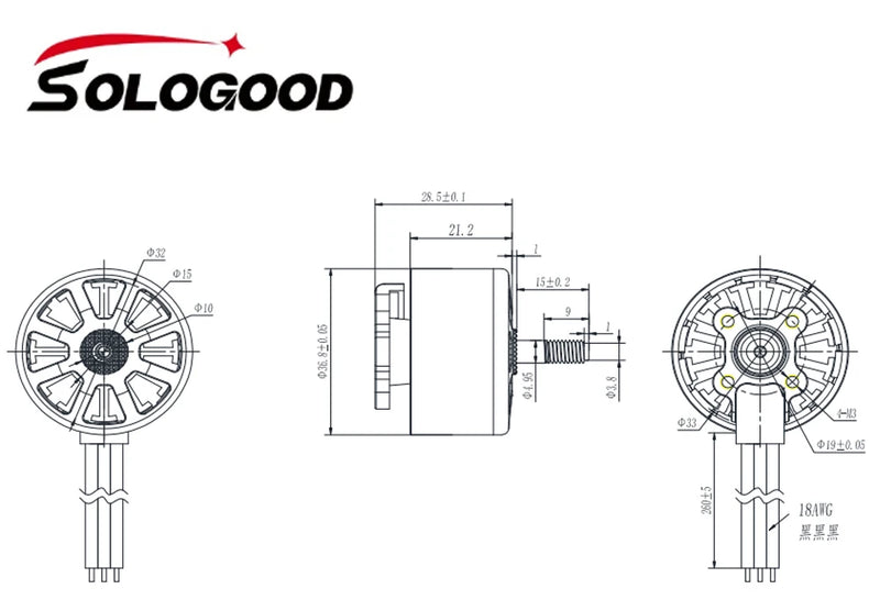 SoloGood 3115 900KV Brushless Motor 6S LIPO for FPV Freestyle 9inch 10inch Long Range Cinelifter Drones RC Model