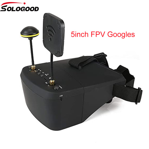 SoloGood EV800D FPV Goggles with DVR 5.8G 40CH 5 Inch 800x480 Diversity Video Headset Build in 3.7V 2000mAh Battery