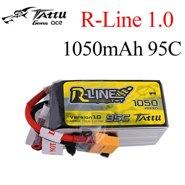 Tattu R-Line 1050mAh 95C 6S1P Lipo Battery Pack with XT60 Plug  for RC FPV Racing Drone Quadcopter