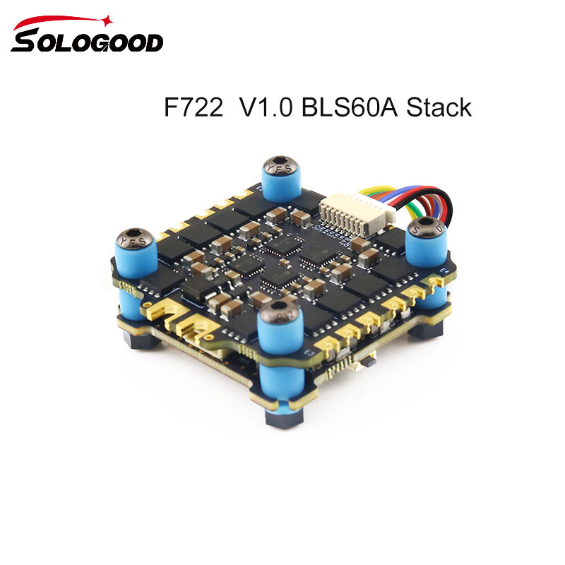 SoloGood F722 Stack F722 Flight Controller BLHELI_S 60A 4in1 BLS60A ESC 30.5X30.5mm 2-6S Designed for 7-10inch FPV Drone