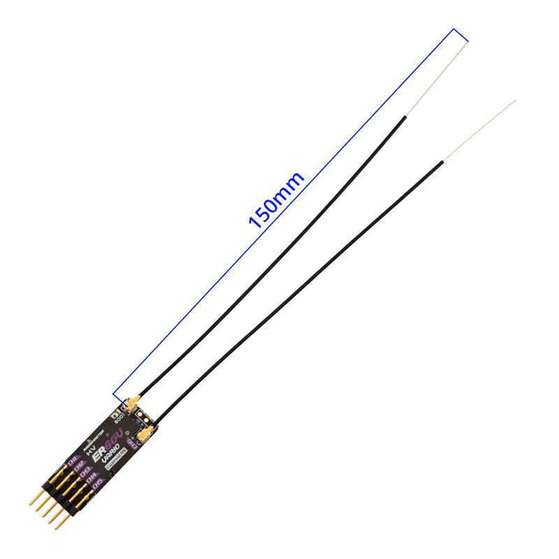 RadioMaster ER6G ER6GV 2.4G 6CH Slim ExpressLRS CRSF PWM Dual Antenna RC Receiver With Telemetry Power For Glider