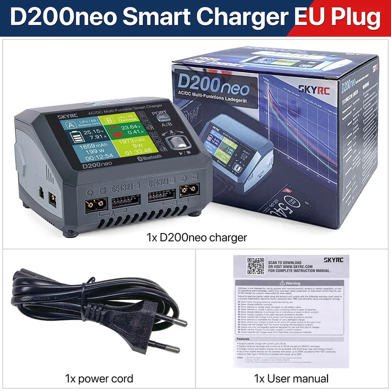 SkyRC D200neo Charger  800w Lipo Battery Balance Charger BD350 Discharger AC/DC Multi-Function Smart Charger