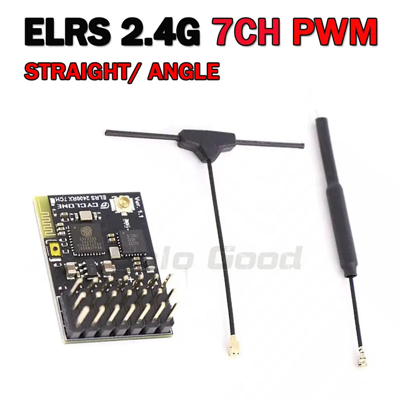 SoloGood CYCLONE ELRS 2.4G PWM 6CH / 7CH CRSF Receiver Support ELRS 3.2 PWM/CRSF Protocol Copper Pipe Antenna For RC FPV Drone