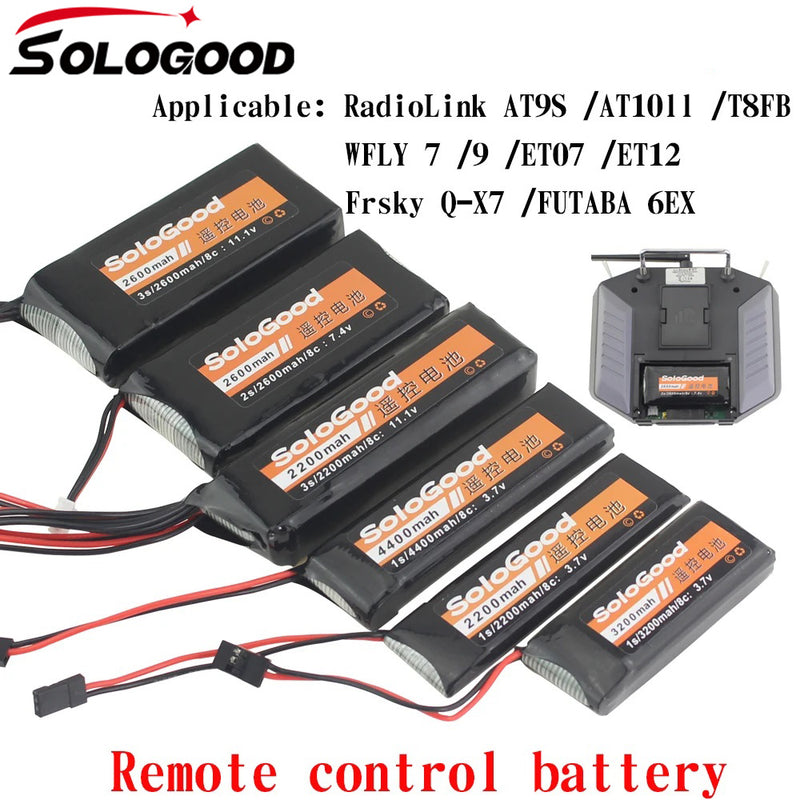 SoloGood Lipo Battery 1/2/3S  2200/2600/3200/4400mAh Remote Control Battery  For RadioLink Frsky WFLY  Model