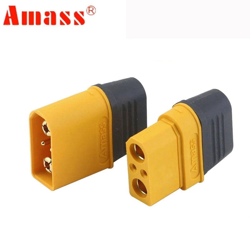 Wholesale 100pcs Amass XT90I Plug Connectors 4.5mm Gold Bullet Plated Connector Plug Male Female For RC Model Battery