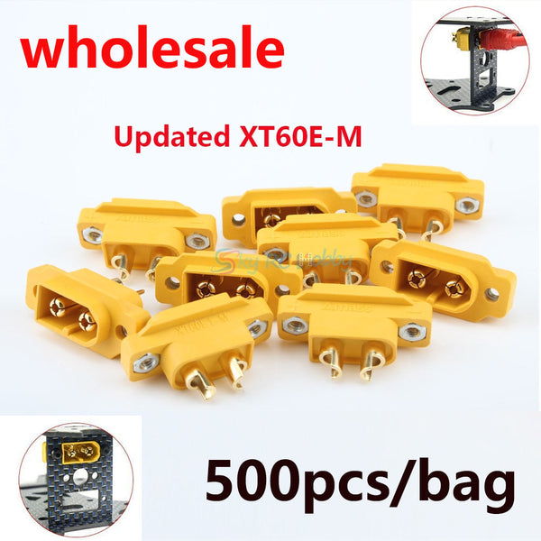 Wholesale 500pcs Updated AMASS XT60E-M Mountable XT60 Male Plug Connector For Racing Models Multicopter Fixed Board