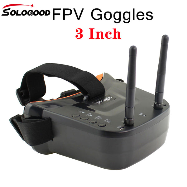 SoloGood LST-009 5.8G 40CH Dual Antennas FPV Goggles Monitor Video Glasses Headset 3 inch 480 X 320 Display for FPV Racing Drone