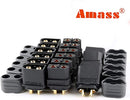Amass XT60 XT60H Black Bullet Connector Plug Upgrated of XT60 Plug Sheath Female & Male Black Plated for RC Parts Lipo Battery