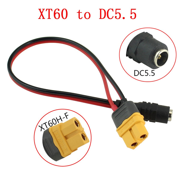 Amass XT60 Plug Female To DC5.5*2.5mm Power Supply Adapter Line  Adapter Cable Suitable