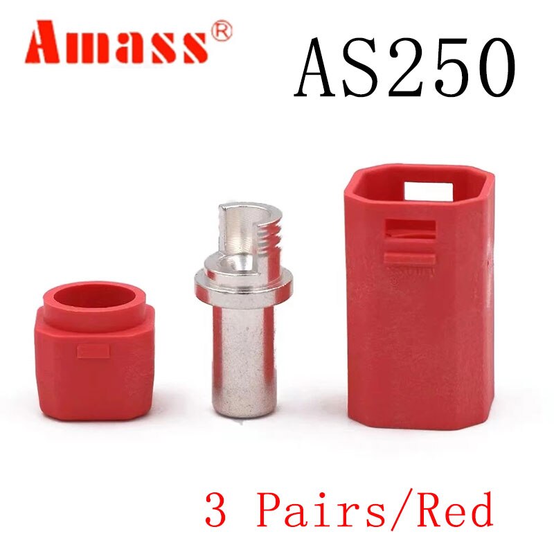 Amass SH8.0 Large Current Flame Retardant Power Plug Male Female Connector  AS250-1/-2 8mm for RC Model Battery DC500V 150A 6AWG