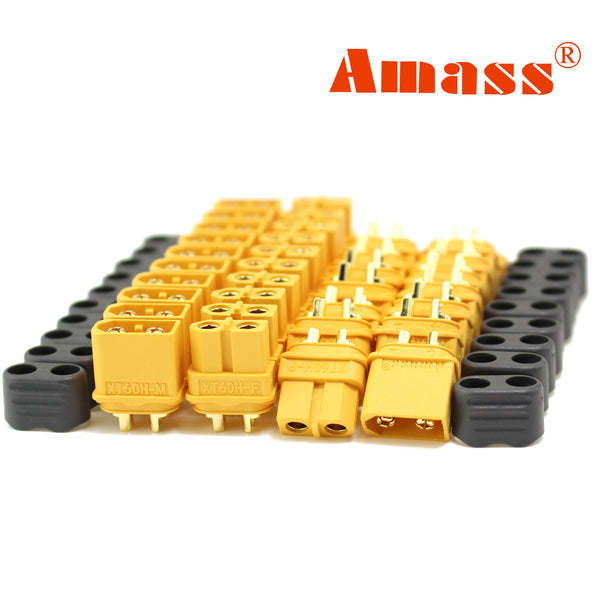 Amass 10 Pair XT60 XT60HBullet Connectors Male Female Power Plugs Power RC LV Lipo Battery Motor 3D printer