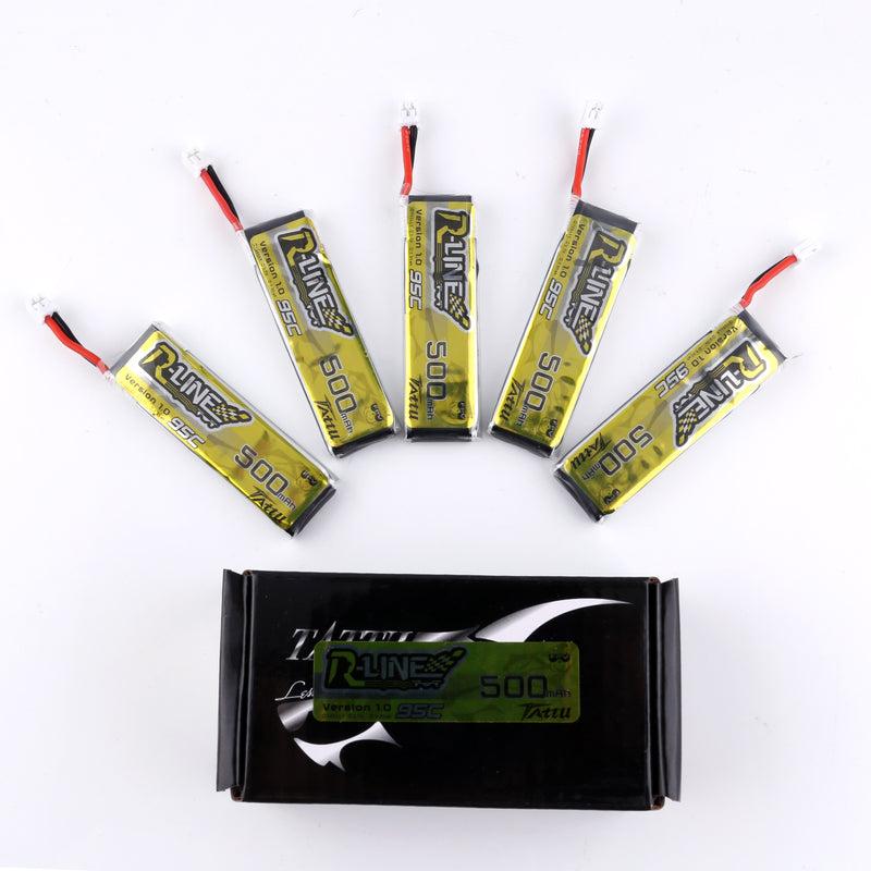 Tattu R-Line 1.0 LiPo Rechargeable Battery 500mAh 95C 1S 3.7V with PH2.0 Plug for RC FPV Racing Drone Quadcopte