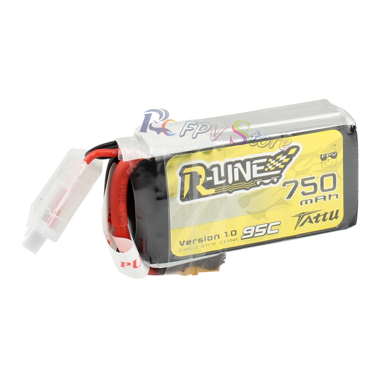 Tattu R-Line 1.0 LiPo 750mah 11.1V 14.8V 95C  3S 4S1P  Lipo Battery Pack With XT30 Plug for RC FPV Racing Drone Quadcopter