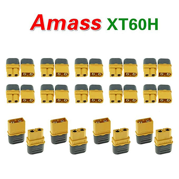 10 Pair Amass XT60H Bullet Connector Plug Upgrated of XT60 Female & Male Gold Plated For Rc Parts