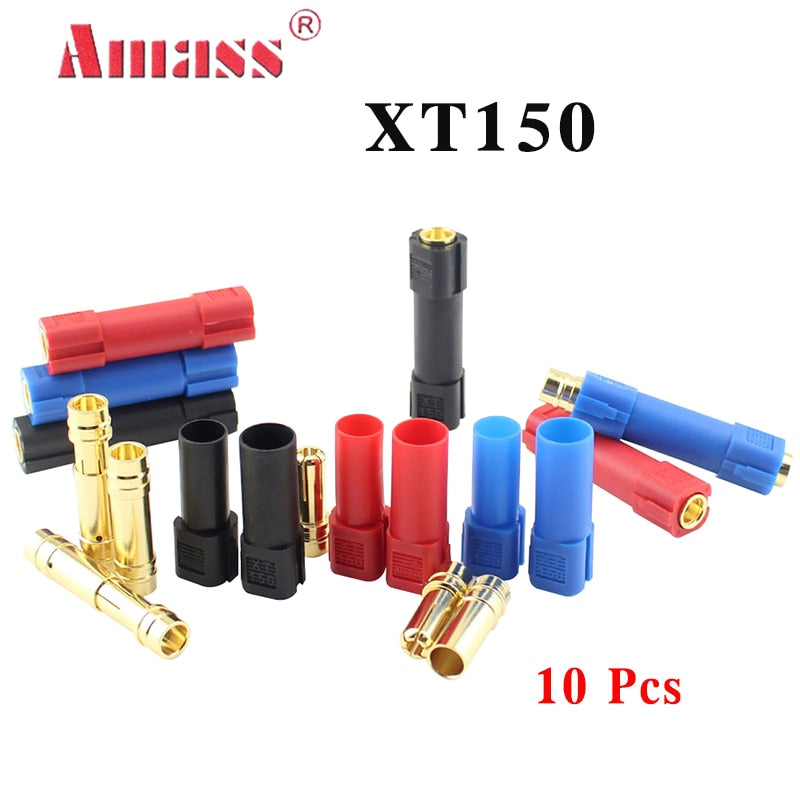 10Pcs  AMASS XT150 Connector Adapter Male Female Plug 6mm Gold Banana Bullet Plug