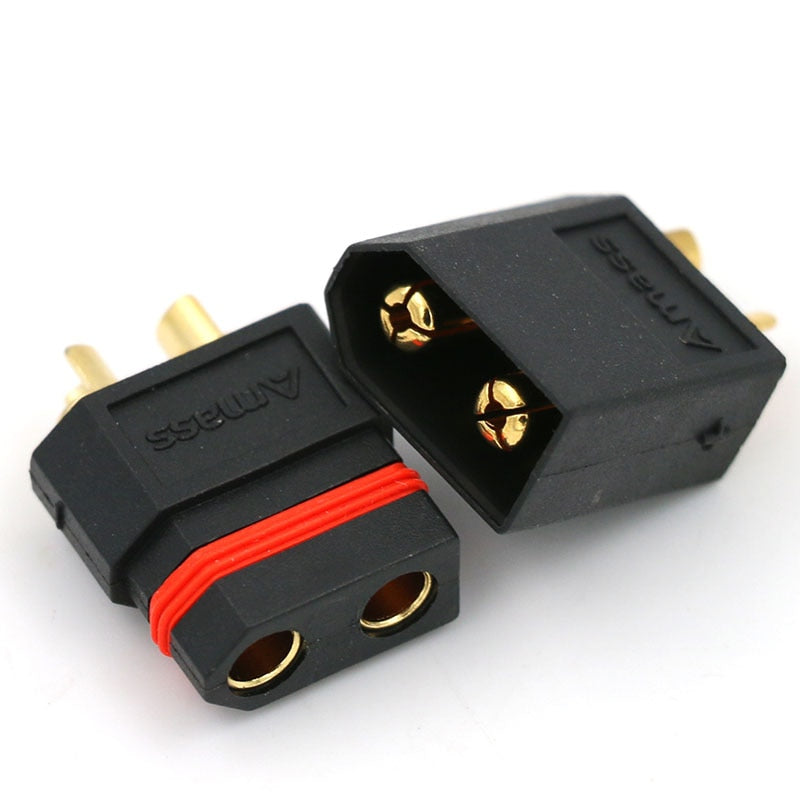 10 Pairs Amass Black XT60W Waterproof Plug Gold-Plated Bullet Connectors Male and Female for RC Aircraft Drone Lipo Battery Spar