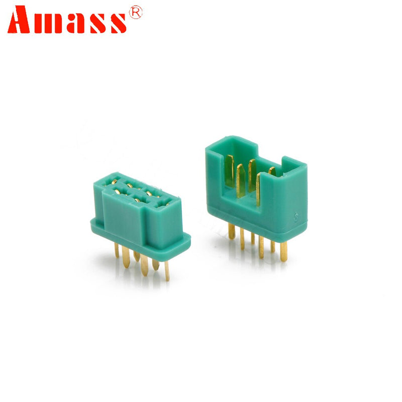 10Pairs Amass MPX Male Female 6-pin Plug Connector Gold Plating For RC Model Part Airplane Plane Drone Toys DIY Parts